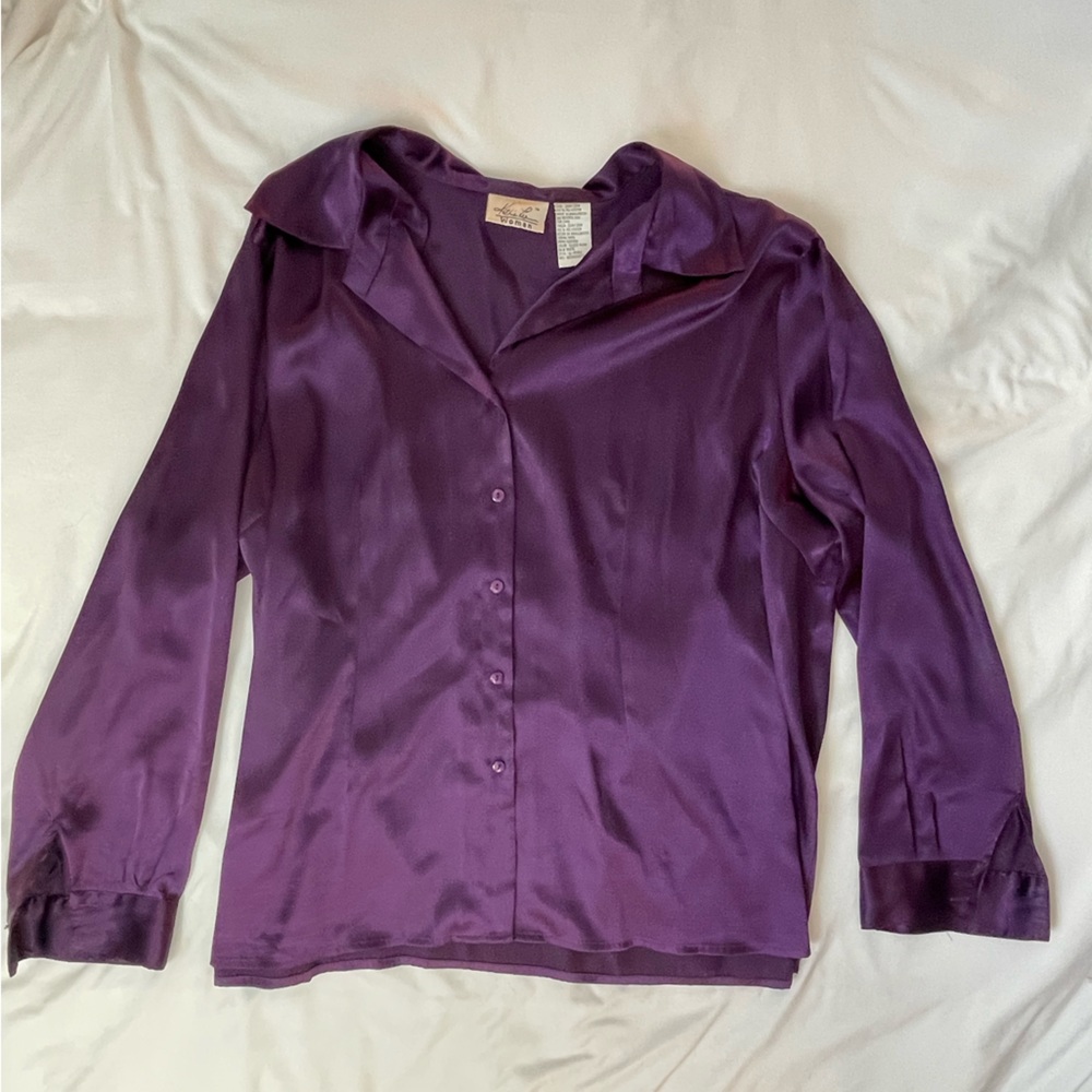 Purple Satin Blouse